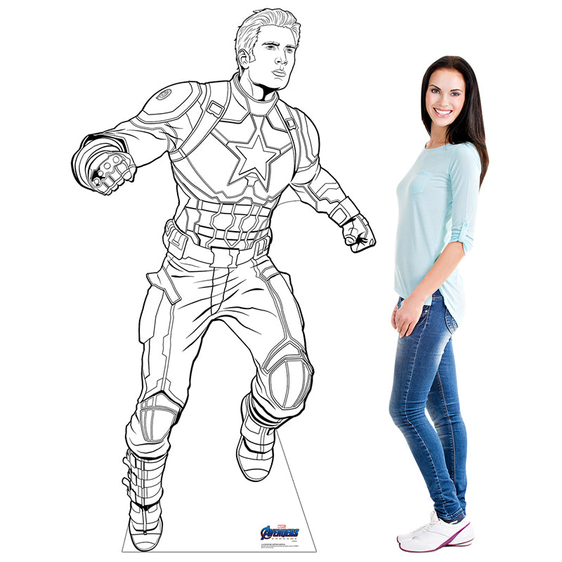 COLOR ME CAPTAIN AMERICA FROM THE AVENGERS Cardboard Cutout Standup ...