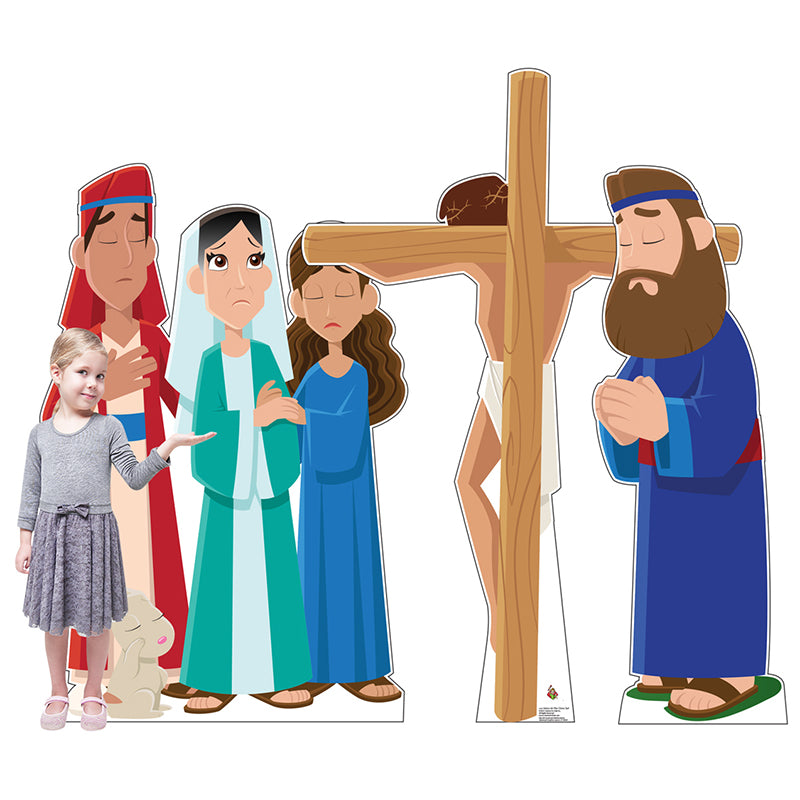 JESUS ON THE CROSS "Creative for Kids" Set of Cardboard Cutout Standups / Standees