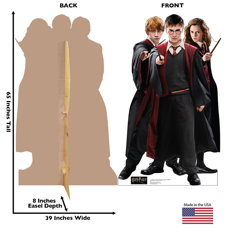 HARRY, HERMIONE AND RON "Harry Potter" Cardboard Cutout Standup / Standee