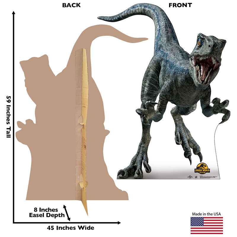 BLUE THE VELOCIRAPTOR "Jurassic World Dominion" Cardboard Cutout Standup / Standee