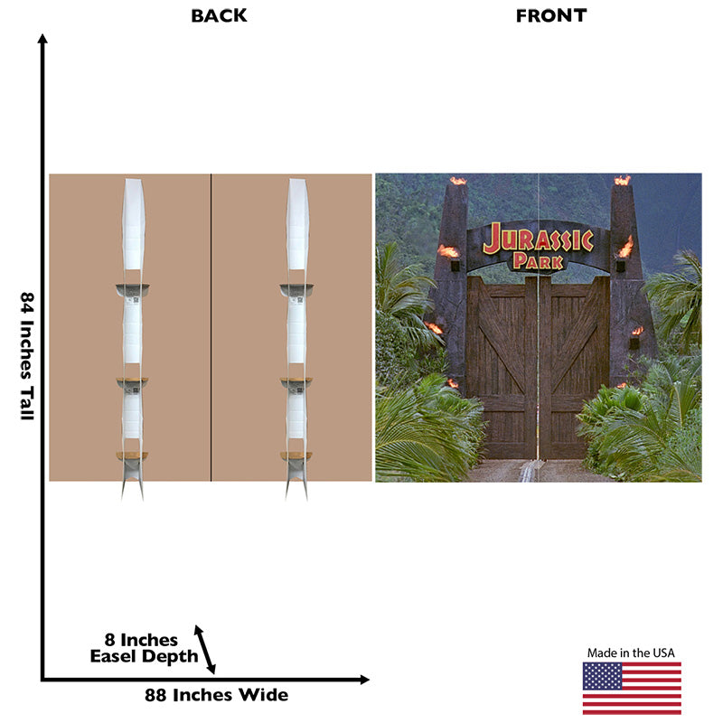 JURASSIC PARK GATE BACKDROP "Jurassic World" Cardboard Cutout Standup / Standee