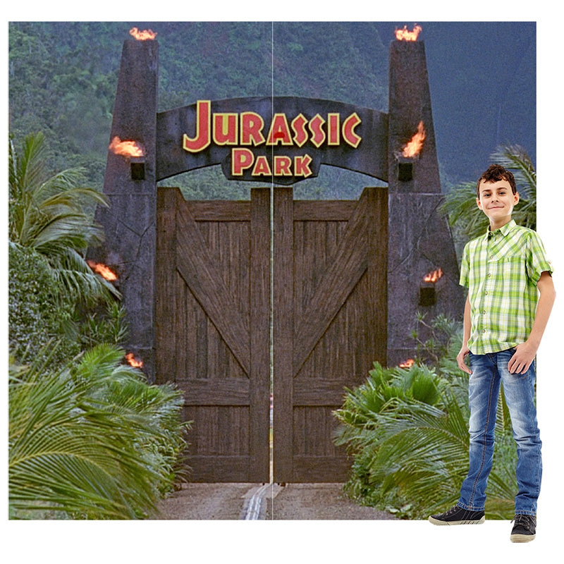 JURASSIC PARK GATE BACKDROP "Jurassic World" Cardboard Cutout Standup / Standee