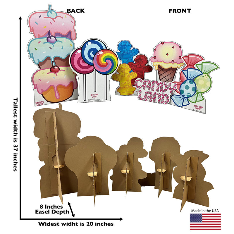 SET OF 6 SWEET TREATS "Candy Land" Cardboard Cutout Standups / Standees